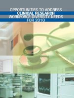 OPPORTUNITIES TO ADDRESS CLINICAL RESEARCH WORKFORCE DIVERSITY NEEDS FOR 2O1O docx