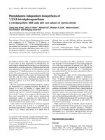 Báo cáo khoa học: Phenylalanine-independent biosynthesis of 1,3,5,8-tetrahydroxyxanthone A retrobiosynthetic NMR study with root cultures of Swertia chirata docx