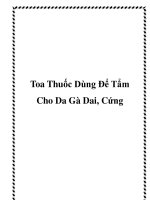 Toa Thuốc Dùng Để Tẩm Cho Da Gà Dai, Cứng ppt