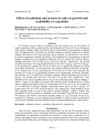 Effect of cd and as in soil on growth availability to  plant