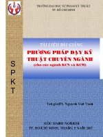 PHƯƠNG PHÁP DẠY KỸ THUẬT CHUYÊN NGÀNH  (cho các ngành KCN và KCM) 
