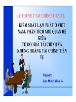 Kiểm soát lạm phát ở Việt Nam - phân tích mối quan hệ giữa tự do hoá tài chính và khủng hoảng tài chính tiền tệ