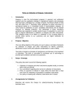 Policy on Collection of Cheques / Instruments potx