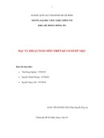 đặc tả thuật toán môn thiết kế cơ sở dữ liệu