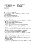 Đề thi hết học kì 1 môn sinh lớp 11 pot