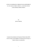 a study on incorporating corporate social responsibility in a tea manufacturing company a case study on hung cuong trading limited company