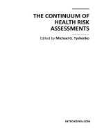 The Continuum of Health Risk Assessments Edited by Michael G. Tyshenko pdf