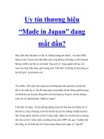 Uy tín thương hiệu “Made in Japan” đang mất dần? pptx