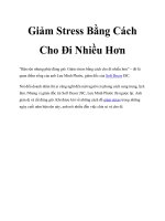 Giảm Stress Bằng Cách Cho Đi Nhiều Hơn pptx