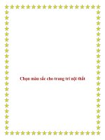 Chọn màu sắc cho trang trí nội thất pptx