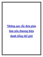 Những quy tắc đơn giản làm nên thương hiệu danh tiếng thế giới.Chỉ với pot