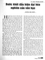 Báo cáo khoa học: Bước khởi đầu hiện đại hóa nghiên cứu văn học pot