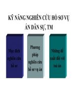 KỸ NĂNG NGHIÊN CỨU HỒ SƠ VỤ ÁN DÂN SỰ, TM