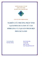 nghiên cứu phương pháp tinh sạch phycocyanin từ tảo spirulina và tạo sản phẩm bột phycocyanin