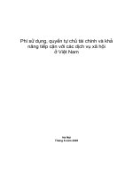Phí sử dụng quyền tự chủ tài chính và khả năng tiếp cận với các dịch vụ xã hội ở Việt Nam docx