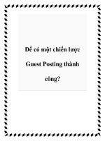 Để có một chiến lược Guest Posting thành công? pptx