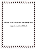 Bổ sung cải bó xôi vào thực đơn ăn dặm hàng ngày của bé doc