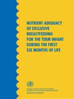 NUTRIENT ADEQUACY OF EXCLUSIVE BREASTFEEDING FOR THE TERM INFANT DURING THE FIRST SIX MONTHS OF LIFE potx