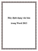 Hủy định dạng văn bản trong Word 2013 docx