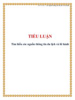 TIỂU LUẬN: Tìm hiểu các nguồn thông tin du lịch và lữ hành doc