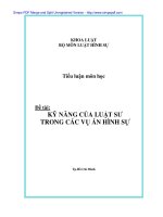tiểu luận: kỹ năng của luật sư trong các vụ án hình sự potx