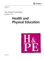 The Ontario Curriculum Grades 1-8: Health and Physical Education docx