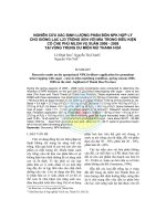 Nghiên cứu xác định lượng phân bón NPK hợp lý cho giống lạc L23 trồng xen với mía trong điều kiện có che phủ nilon vụ xuân 2006 - 2008 tại vùng trung du miền núi Thanh Hoá ppt