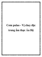 Cơm pulao - Vị chay đặc trưng ẩm thực Ấn Độ docx