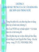 CHƯƠNG 3: HẰNG SỐ DẶC TRƯNG CỦA CÁC CÂN BẰNG HÓA HỌC ĐƠN GIẢN TRONG NƯỚC ppt