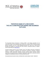 TENTATIVE SIGNS OF A RECOVERY: THE 2013 CONSTRUCTION HIRING AND BUSINESS OUTLOOK ppt