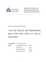 Lập kế hoạch mở Showroom hoa tươi cho Công ty Đà Lạt Hasfarm