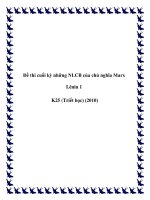 Đề thi cuối kỳ những NLCB của chủ nghĩa Marx Lênin 1 K25 pot