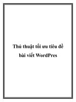 Thủ thuật tối ưu tiêu đề bài viết WordPres ppt