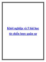 Khởi nghiệp và 5 bài học từ chiến lược quân sự pptx