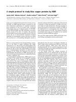 Báo cáo khoa học: A simple protocol to study blue copper proteins by NMR pot