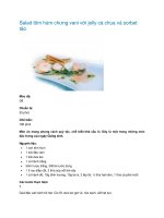 Salad tôm hùm chưng vani với jelly cà chua và sorbet táo doc