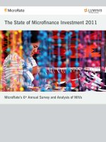 THE STATE OF MICROFINANCE INVESTMENT 2011: MicroRate’s 6th Annual Survey & Analysis of MIVs potx