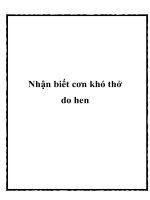 Nhận biết cơn khó thở do hen ppt