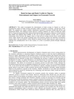 Bank Savings and Bank Credits in Nigeria: Determinants and Impact on Economic Growth doc