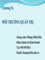 bài giảng quản trị học ( phùng minh đức) - chương 2 môi trường quản trị kinh doanh