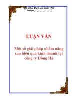 LUẬN VĂN: Một số giải pháp nhằm nâng cao hiệu quả kinh doanh tại công ty Hồng Hà docx
