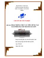 HOẠT ĐỘNG CHO VAY TIÊU DÙNG TẠI SACOMBANK - CHI NHÁNH SÀI GÒN