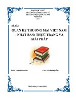 ĐỀ TÀI: QUAN HỆ THƯƠNG MẠI VIỆT NAM – NHẬT BẢN: THỰC TRẠNG VÀ GIẢI PHÁP potx