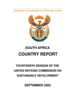 SOUTH AFRICA COUNTRY REPORT FOURTEENTH SESSION OF THE UNITED NATIONS COMMISSION ON SUSTAINABLE DEVELOPMENT pptx