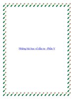 Những bài học về đầu tư - Phần V pdf