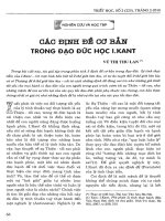 Báo cáo khoa học:Các định đề cơ bản của đạo đức học Kant pptx