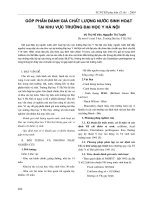 Góp phần đánh giá chất lượng nước sinh hoạt tại khu vực Trường Đại học Y Hà Nội ppt