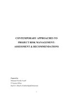 CONTEMPORARY APPROACHES TO PROJECT RISK MANAGEMENT: ASSESSMENT & RECOMMENDATIONS doc