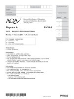 Vật lý A level:AQA PHYA2 w QP JAN11