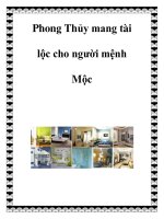 Phong Thủy mang tài lộc cho người mệnh Mộc pdf